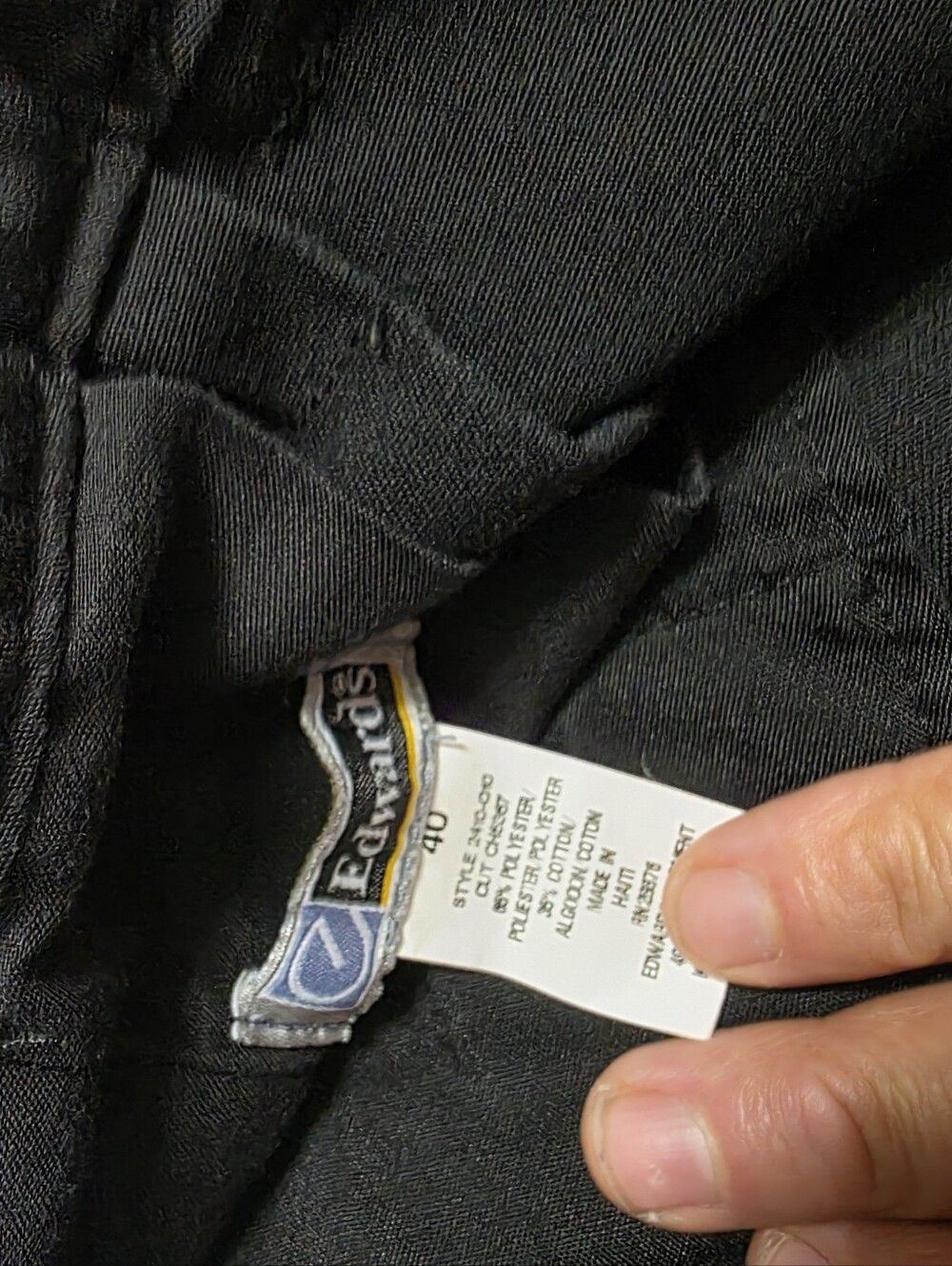 Men's black shorts brand edward size 40